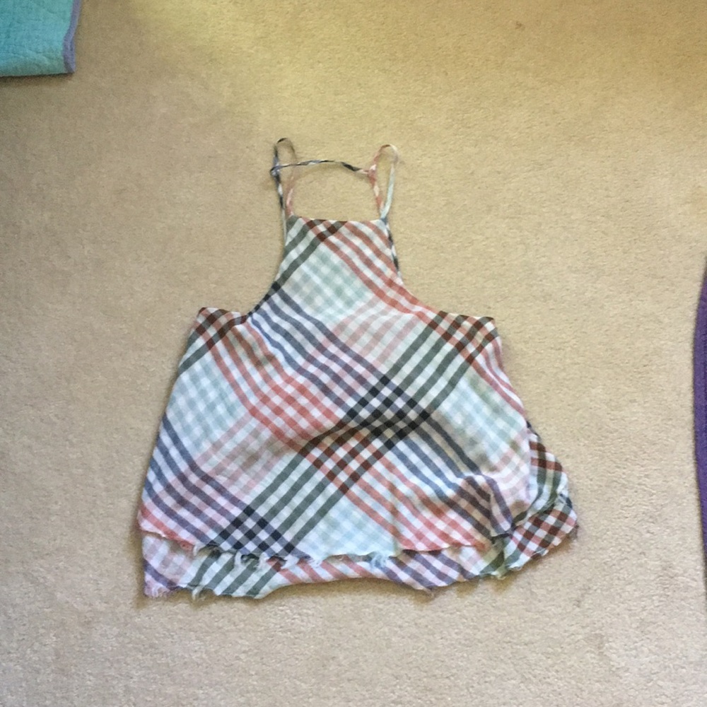 Multicolor gingham halter top